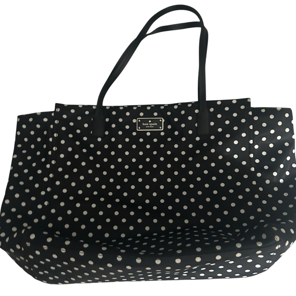 Kate Spade Black Polka Dot Tote Bag